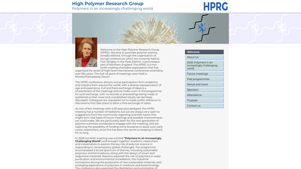 Screenshot of the High Polymer Research Group website