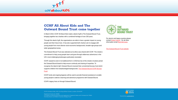 Screenshot of the Cchf Allaboutkids website