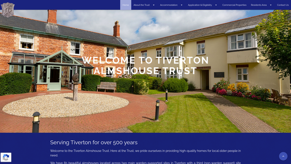 Screenshot of the Tiverton Almshouse Trust website
