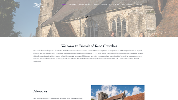 Screenshot of the The Friends Of Kent Churches website