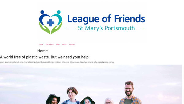 Screenshot of the League Of Friends Of St Mary's Hospital website