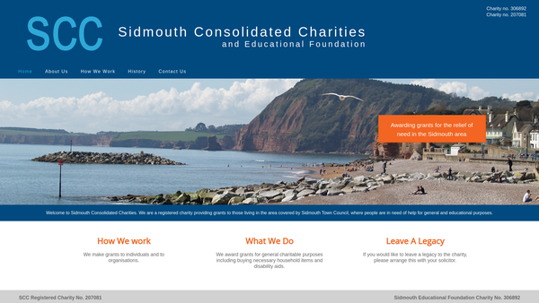 Screenshot of the Sidmouth Consolidated Charities website