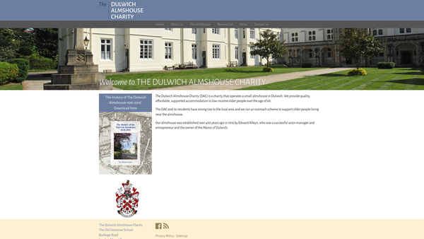 Screenshot of the Dulwich Almshouse Charity website