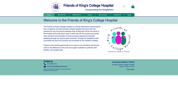Screenshot of the Friends Of Kings College Hospital website