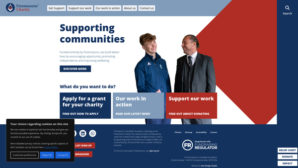 Screenshot of the The Royal Masonic Benevolent Institution website