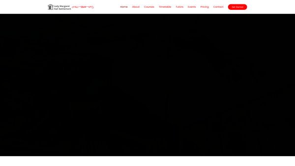 Screenshot of the Lady Margaret Hall Settlement website