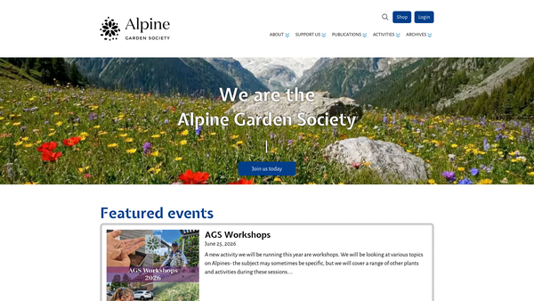 Screenshot of the Alpine Garden Society website
