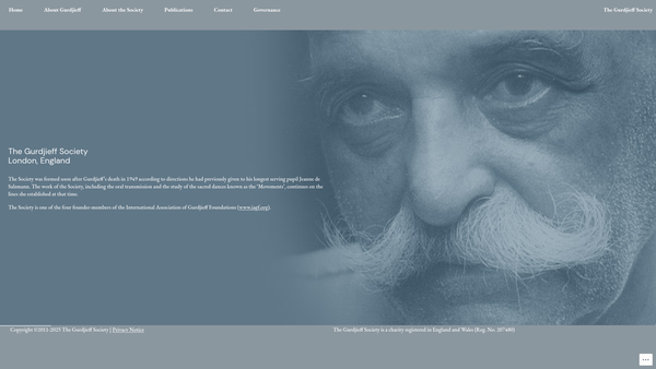 Screenshot of the The Gurdjieff Society website