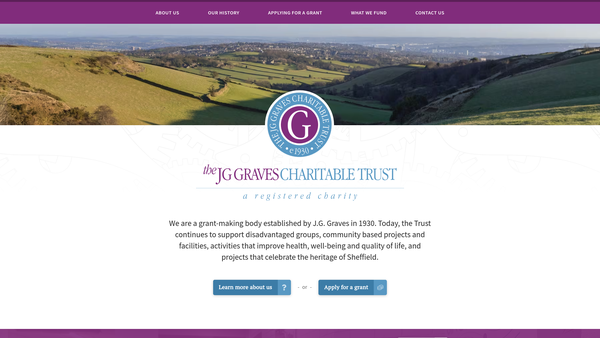 Screenshot of the The J G Graves Charitable Trust website