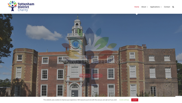 Screenshot of the Tottenham District Charity website