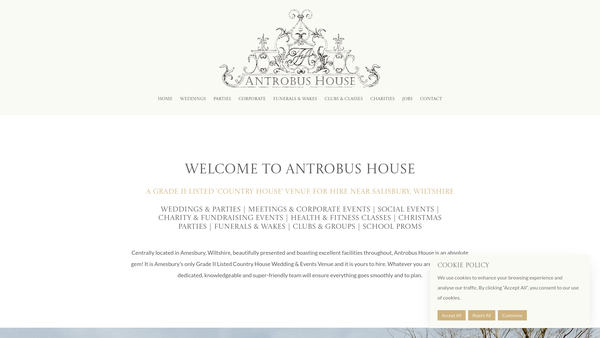 Screenshot of the Lady Antrobus Trust website