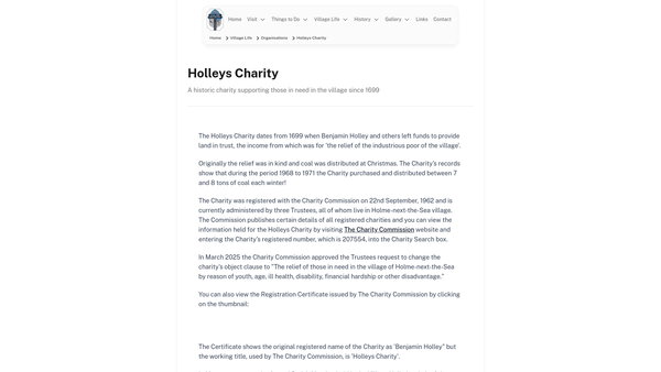 Screenshot of the Benjamin Holley website