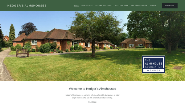 Screenshot of the Hedger's Almshouses website
