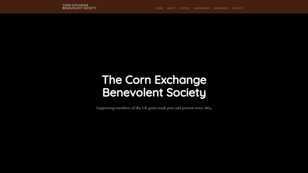 Screenshot of the Corn Exchange Benevolent Society website
