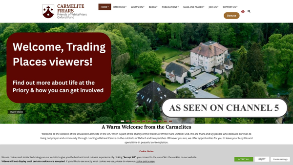 Screenshot of the The Friends Of Whitefriars Oxford Fund website