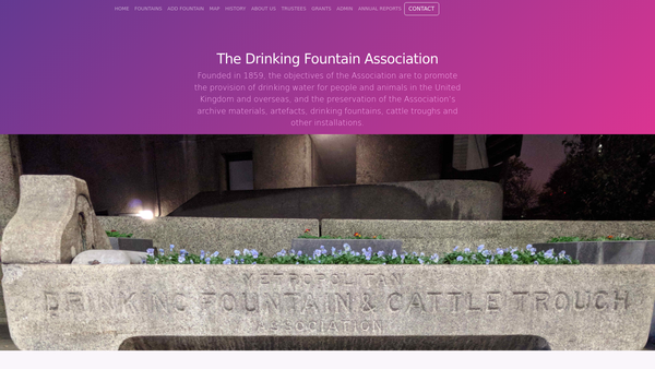Screenshot of the The Metropolitan Drinking Fountain And Cattle Trough Association website