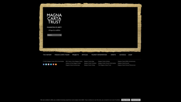 Screenshot of the The Magna Carta Trust website