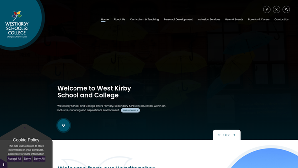 Screenshot of the West Kirby Educational Trust website