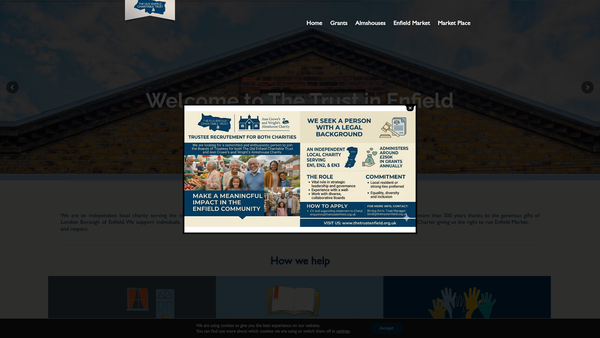 Screenshot of the The Old Enfield Charitable Trust website