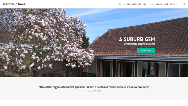Screenshot of the Hampstead Garden Suburb Fellowship website