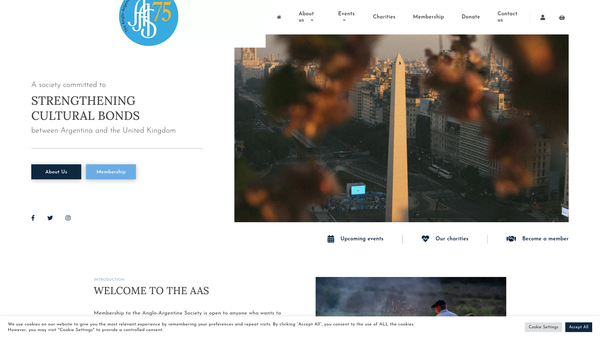 Screenshot of the The Anglo-Argentine Society website