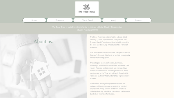Screenshot of the Rose Trust website