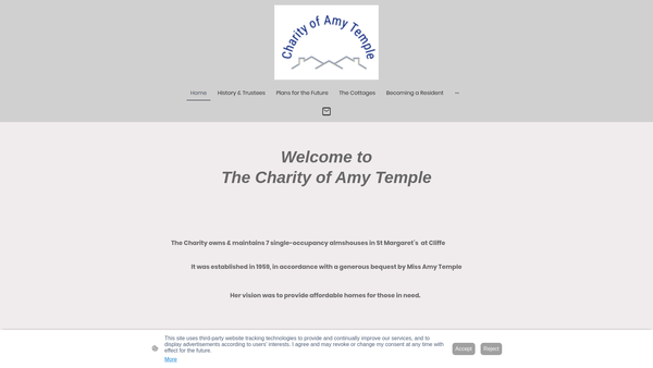 Screenshot of the Charity Of Amy Temple website