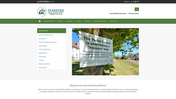 Screenshot of the Stansted Mountfitchet Windmill website
