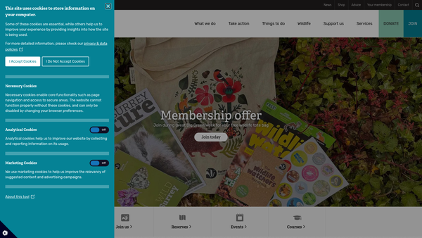 Screenshot of the The Surrey Wildlife Trust Limited website