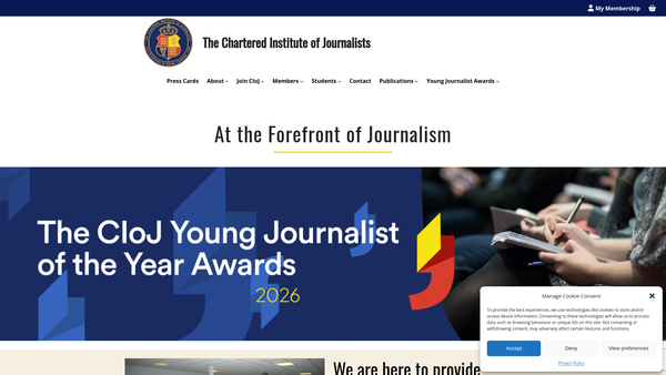 Screenshot of the Charities Administered In Connection With The Institute Of Journalists website