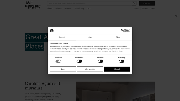 Screenshot of the The Contemporary Art Society website