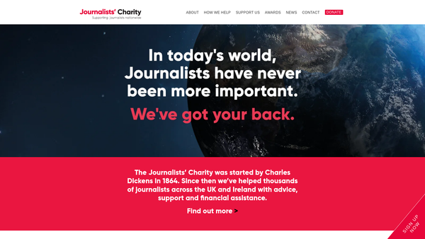 Screenshot of the The Newspaper Press Fund website