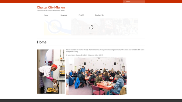 Screenshot of the Chester City Mission website