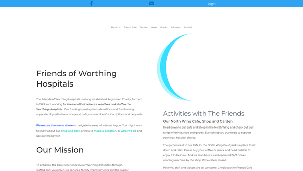 Screenshot of the The League Of Worthing Hospitals And Community Friends website