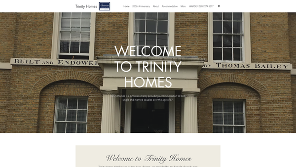 Screenshot of the Trinity Homes website