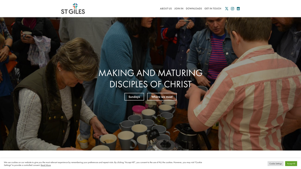 Screenshot of the The St Giles Christian Mission website
