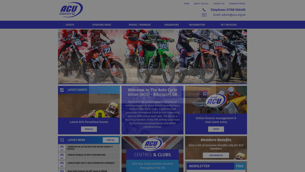Screenshot of the Auto Cycle Union Benevolent Fund website