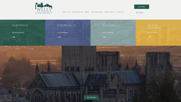 Screenshot of the Wells Civic Society website