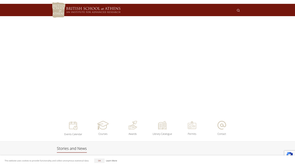 Screenshot of the The British School At Athens website