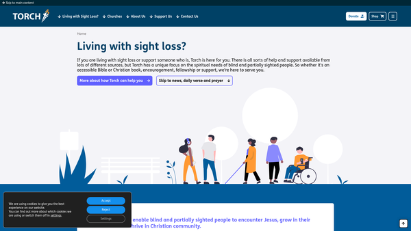 Screenshot of the The Torch Trust For The Blind website