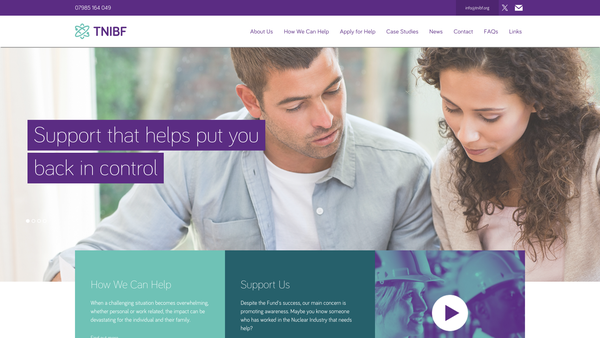 Screenshot of the The Nuclear Industry Benevolent Fund website
