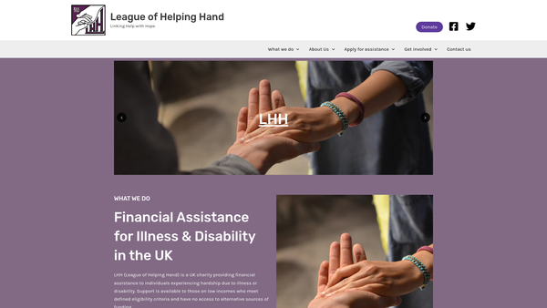 Screenshot of the The Edith Ashby Support Fund website