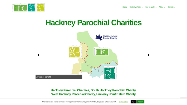 Screenshot of the West Hackney Parochial Charity website