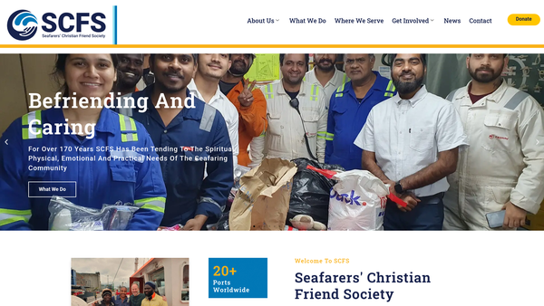 Screenshot of the Seafarers' Christian Friend Society website