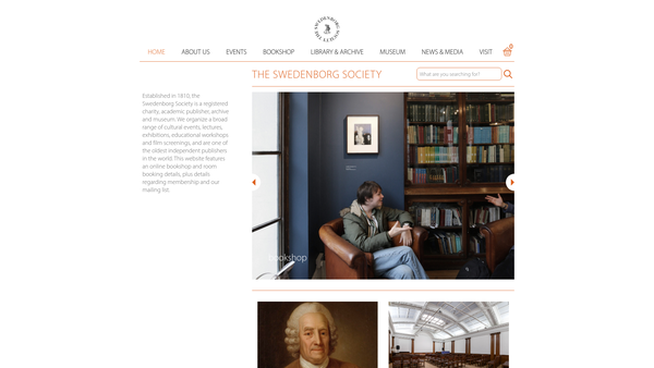 Screenshot of the Swedenborg Society website