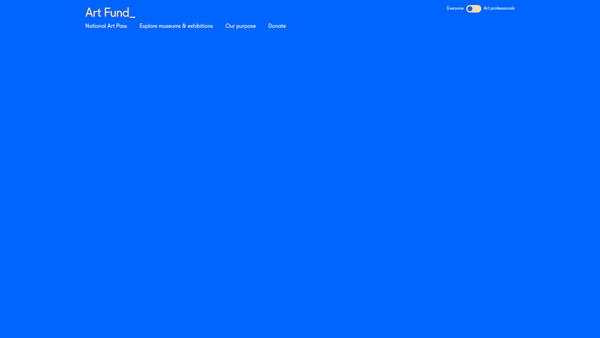 Screenshot of the National Art Collections Fund website