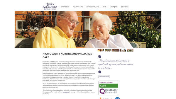 Screenshot of the The Queen Alexandra Cottage Homes website