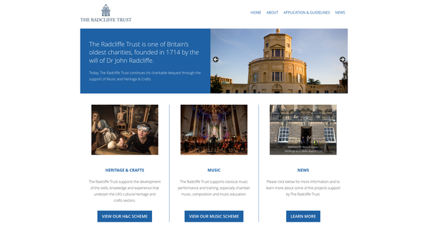 Screenshot of the Dr Radcliffe's Trust website
