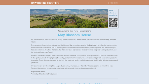 Screenshot of the Hawthorne Trust Limited website