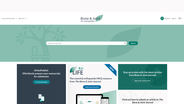 Screenshot of the The British Editorial Society Of Bone And Joint Surgery website